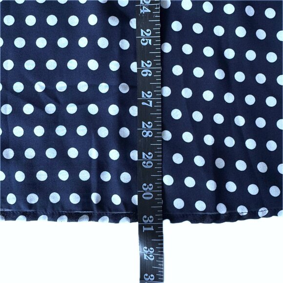 Suzanne Betro 4X NAVY White Polka Dot Ruffle Neck 3/4 Sleeve Top Tunic Blouse - Picture 10 of 14